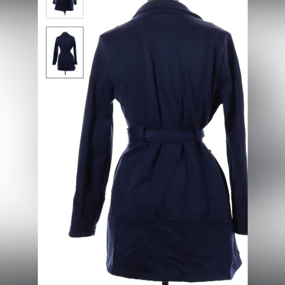 NEW Big Chill beige Pea Coat size1X lightweight relaxed fit tie at waist casual. - Picture 2 of 11